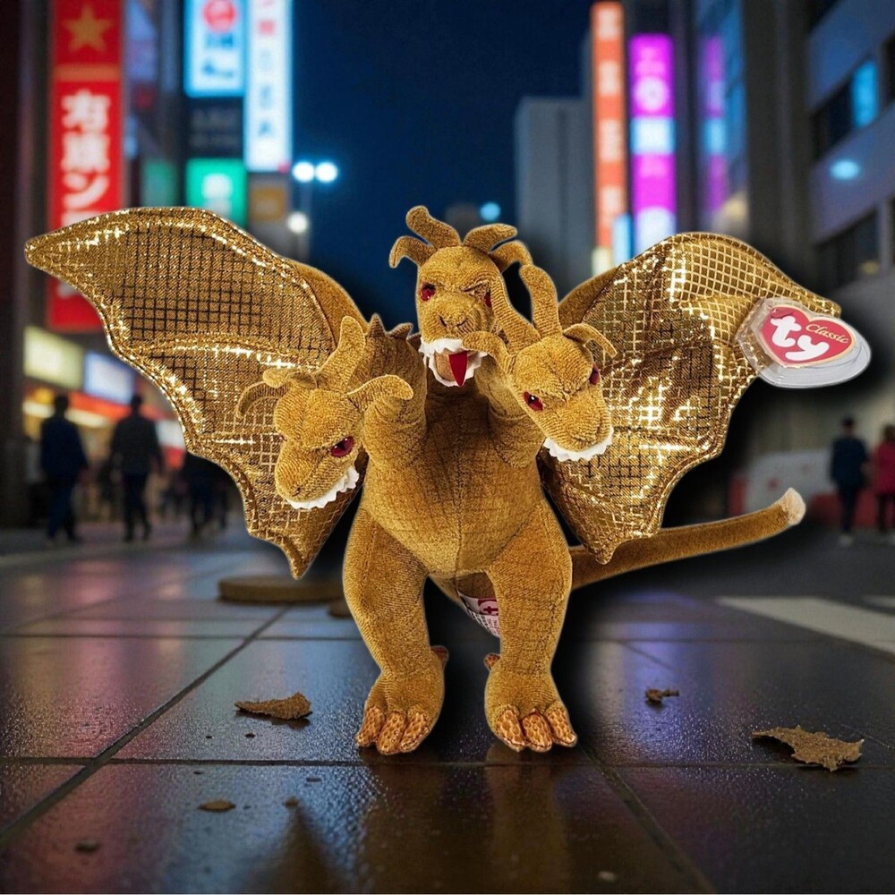 Ty Japan Exclusive King Ghidorah 2001 Godzilla Plush MWMT Toho Tag Protected